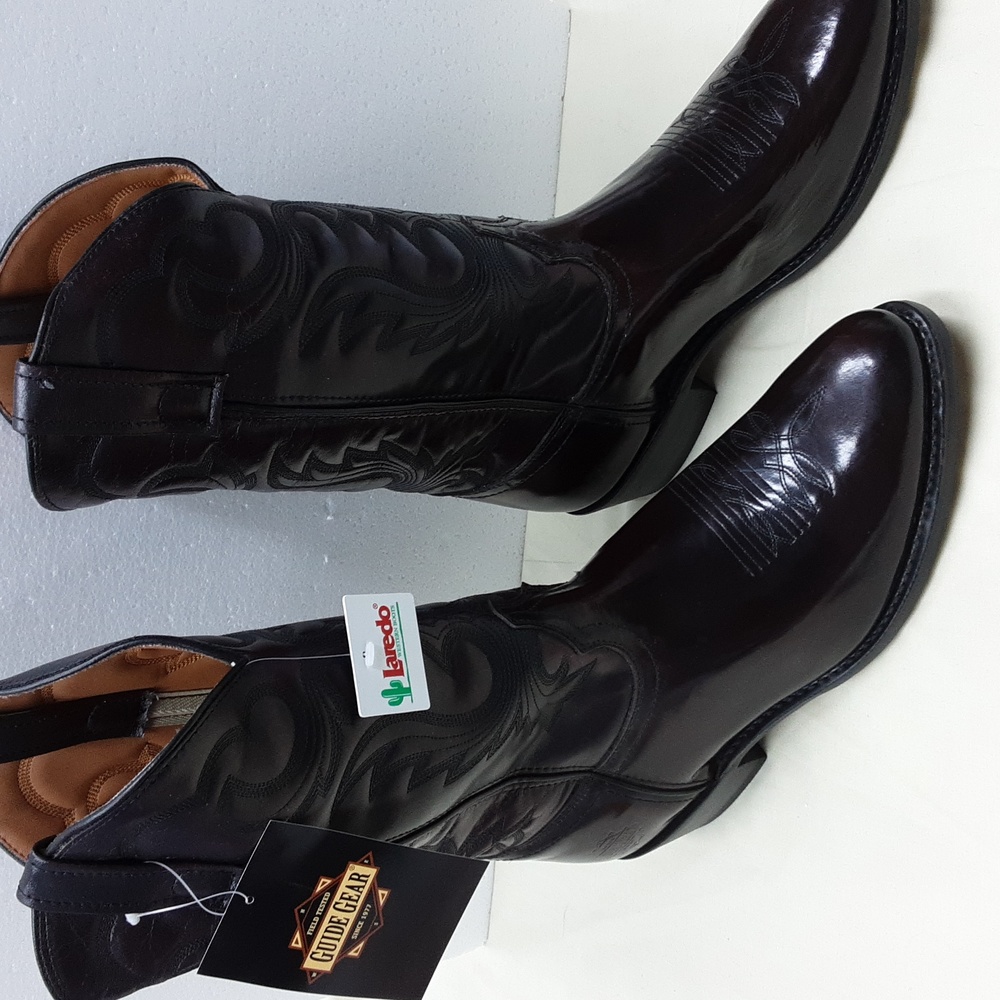 Laredo 12" Brush Off Western Boots Men's 11X NWT Black Cherry